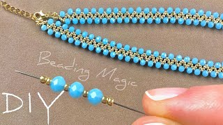 Easy Jewelry Making for Beginners Necklace with Beads Tutorial [upl. by Radcliffe]