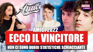 Amici 2022 ECCO IL VINCITORE secondo le statistiche incredibile distacco VITTORIA GARANTITA [upl. by Elconin]