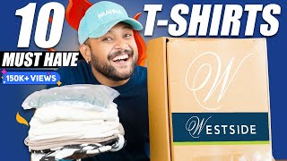 10 Best Must Have TShirts for Summer 🔥 Westside TShirt Haul Review 2024  ONE CHANCE [upl. by Aletta]