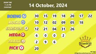 DREAM DRAW RESULT FOR 14TH OCTOBER 2024 [upl. by Yuri292]