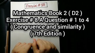 Mathematics Book 2  D 2   New Syllabus  7th Edition  Ex  8 A  Q  1 to 4  in Urdu Hindi [upl. by Leahcimluap]