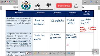 💥¿Cómo identificar POBLACIÓN MUESTRA y VARIABLE  CUALITATIVA CUANTITATIVA [upl. by Tildy]