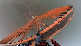 UNCUT  50 meters BASE jump from steampunk wind turbine [upl. by Amato]