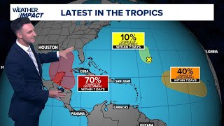 Tropics update Spot in Caribbean now has an 80 chance for tropical development [upl. by Hildy846]