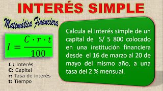 Interés simple matemática financiera  Matemática financiera interés simple  Problema 2 [upl. by Elehcir483]