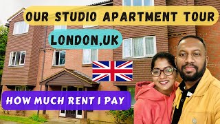 Our UK Studio Apartment Tour  How Much Rent I Pay for Studio Flat in London UK 🇬🇧 [upl. by Yruoc]