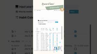 Notion Habit Tracker Template 👟 Part 3 shorts notion habits [upl. by Akilegna844]