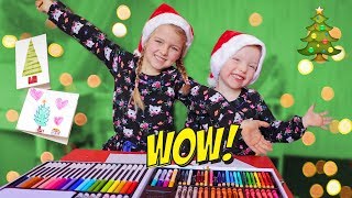 DIY Coole Kerstkaarten maken met de Crayola Kleurkoffer ♥DeZoeteZusjes♥ [upl. by Zacherie685]