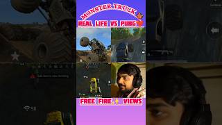 Real life✨ free fire🆚 pubg gaming monster truck freefire noobmaster booyakashouw monstertruck [upl. by Krebs]