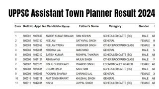 UPPSC Assistant Town Planner Result 2024  Cut Off Marks Merit List [upl. by Yim]