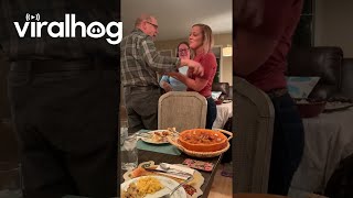 Parents React to Daughters Pregnancy Announcement on Thanksgiving  ViralHog [upl. by Atnauqahs]