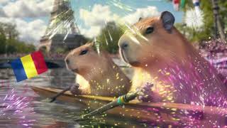 Capybara Music  National Anthem of Romania  Deșteaptăte române Paris Olympic 2024  Rowing [upl. by Kimura999]