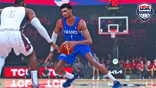 Wemby vs LeBron  NBA 2K24 Olympics Mode  USA vs France Exhibition Gameplay [upl. by Airehtfele207]