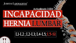 ✅ Incapacidad Permanente por HERNIA DISCAL LUMBAR Guía legal 2024 [upl. by Erialcyram]