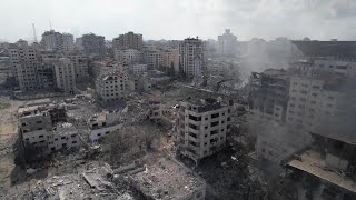 Drone Footage of Gaza City Destruction Following Israeli Bombardment [upl. by Eicak]