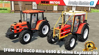 FS22  FBM 22 AGCO Allis 6690 and Same Explorer 90  Farming Simulator 22 New Mods Review 2K60 [upl. by Menzies]