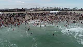 Drone View  2024 Polar Bear Plunge at Seaside Heights [upl. by Odraner997]