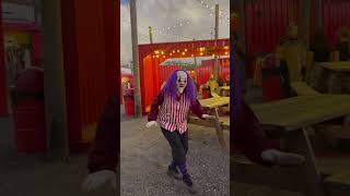 Creepy First Encounter 🤡 At ScreamAGeddon Horror Park 2024Screamageddon shorts [upl. by Llertak]