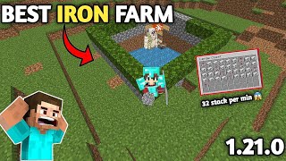 How To Make Iron Farm In pe🥰  minecraft pe 121 survival [upl. by Nosimaj354]