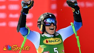 Federica Brignone overtakes Mikaela Shiffrin to win World Cup race  NBC Sports [upl. by Nollahs]