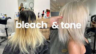 So Scary to do Hair transformation Black root to Ice blonde [upl. by Wanda295]