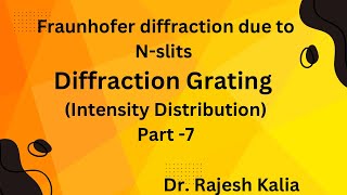 Part6 Fraunhofer diffraction due to Nslits [upl. by Idola623]