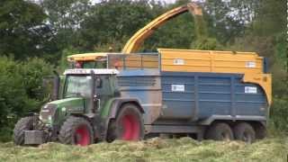 Silage with OBrien Brothers Agri Contractors Fendt New Holland Kane Trailers Volvo [upl. by Nylarak]