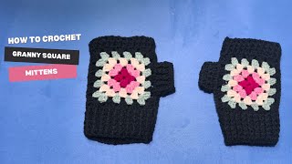 Easy Crochet Granny Square Mittens  Cozy amp Colorful Winter Warmth [upl. by Jarek]