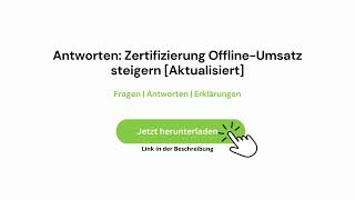 Antworten Zertifizierung OfflineUmsatz steigern Fragen  Antworten  Erklärungen examroll [upl. by Anitaf]