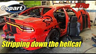 Rebuilding my wrecked charger hellcat part 1 [upl. by Roehm]