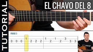 como tocar CHAVO DEL 8 en guitarra FACIL Principiantes y novatos acústica o criolla tutorial [upl. by Nikral]