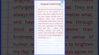 Paragraph on Best Friend [upl. by Prebo459]