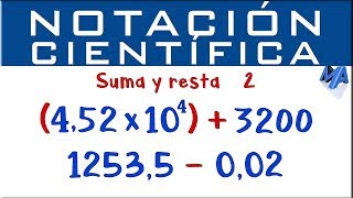 Notación Científica suma y resta  Ejemplo 2 [upl. by Matronna]