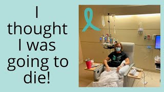 Terrifying first chemotherapy treatment  ovarian cancer battle Cancer vlog 5 September 2 2022 [upl. by Ahtinak]