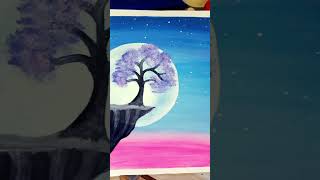 Painting moon 🖌️instagram viralvideo shorts trendingvideo [upl. by Edivad652]