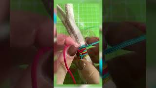 Quick tutorial  3 Strand Ringbolt Hitching  Cotton cord dog leash with paracord type 1 [upl. by Neelyak]