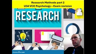 Research Methods Part 2  VCE Psychology Exam Revision 2023  2027 SD [upl. by Beghtol]