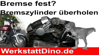 Bremse fest beim Motorrad  Bremszylinder überholen [upl. by Eckhardt]