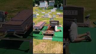 Safely Displaying a Burial Vault Over an Extra Wide Grave cemetery educationalvideo funeral [upl. by Aynwat]