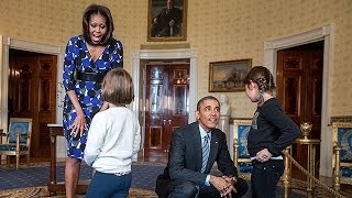 The President amp The First Lady Surprise Visitors on White House Tours [upl. by Acilef606]