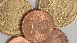 Slovakia Top 1€2€5€20€50€ Cents Mix Coins Collection youtube coins euro [upl. by Starling]