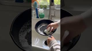 Updated cast iron care 🤍 castironcookware castironskillet asmr asmrsounds cleaning clean fyp [upl. by Anni]