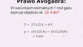 Prawo Avogadra dla gazu doskonałego [upl. by Schiffman334]