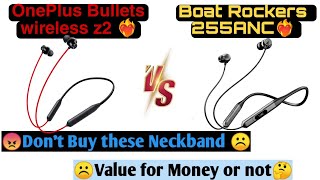 BoAt Rockerz 255 ANC vs OnePlus Bullets wireless z2 detailed comparison which one is best in 2024🤔 [upl. by Tsui]