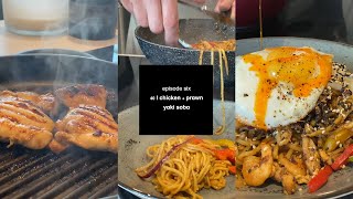 wok from home episode 6  chicken  prawn yaki soba [upl. by Lorain621]