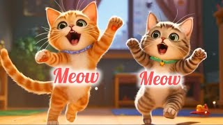 Meow Meow Song  cat Song3D Hindi Rhymes For ChildrenMeonMeon Poem I Hindi Poem [upl. by Varhol548]