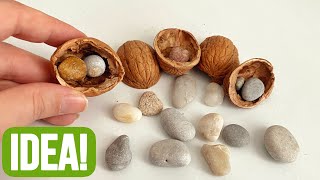 Unusual Idea with Pebbles and Walnut Shells [upl. by Airednaxela839]