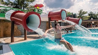 Cannonball Chutes  Drop Slides at Noahs Ark Wisconsin Dells [upl. by Ennaerb]