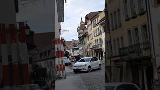 Town with womans acting monastery EstavayerleLac travel suisse city [upl. by Ydnerb]