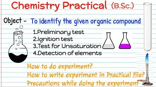 Chemistry practical BSc  Identification of organic compound  How to write practical in file [upl. by Ahsenot]